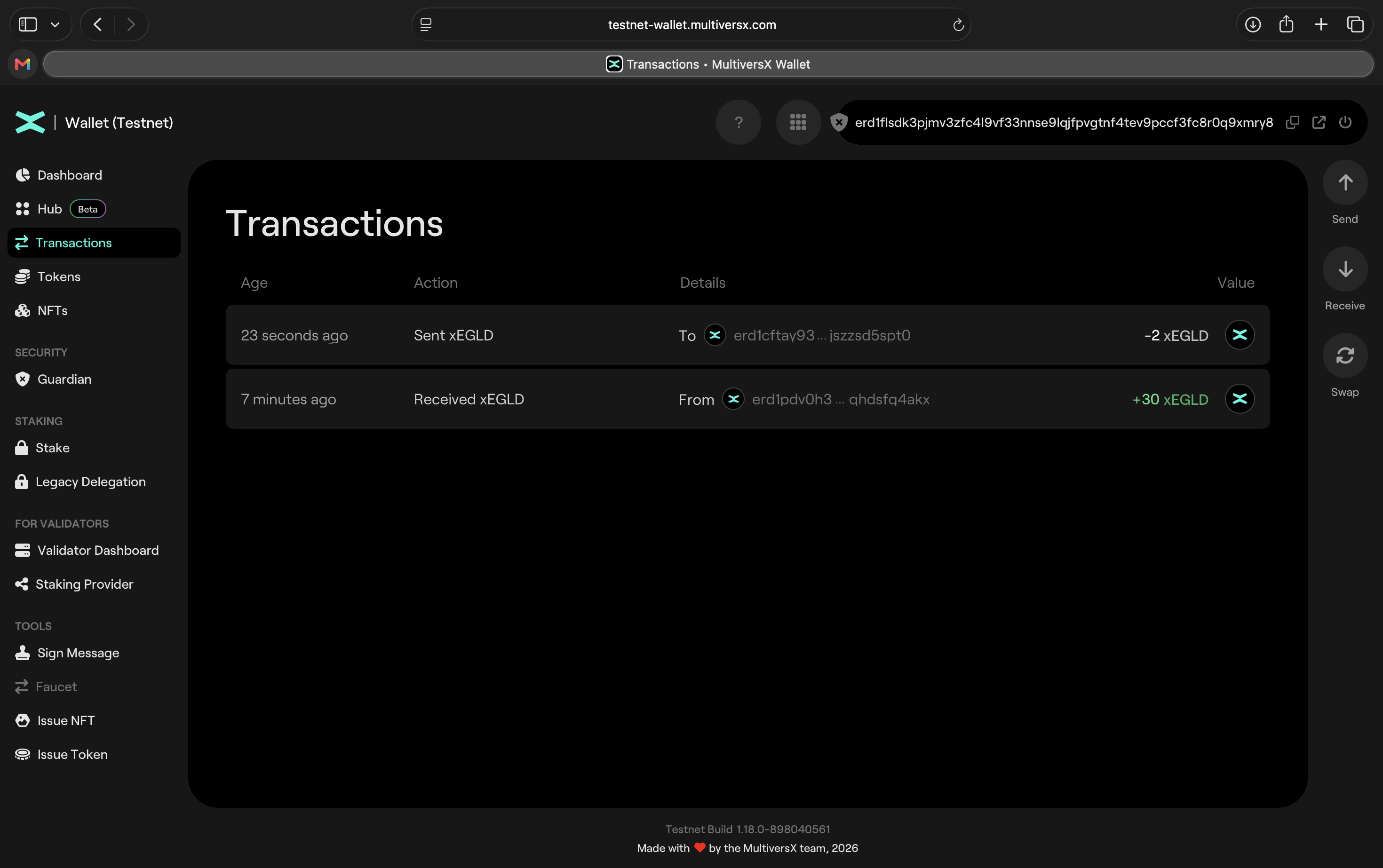 Transaction History