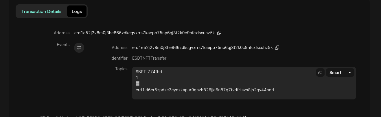 ESDTNFTTransfer Event