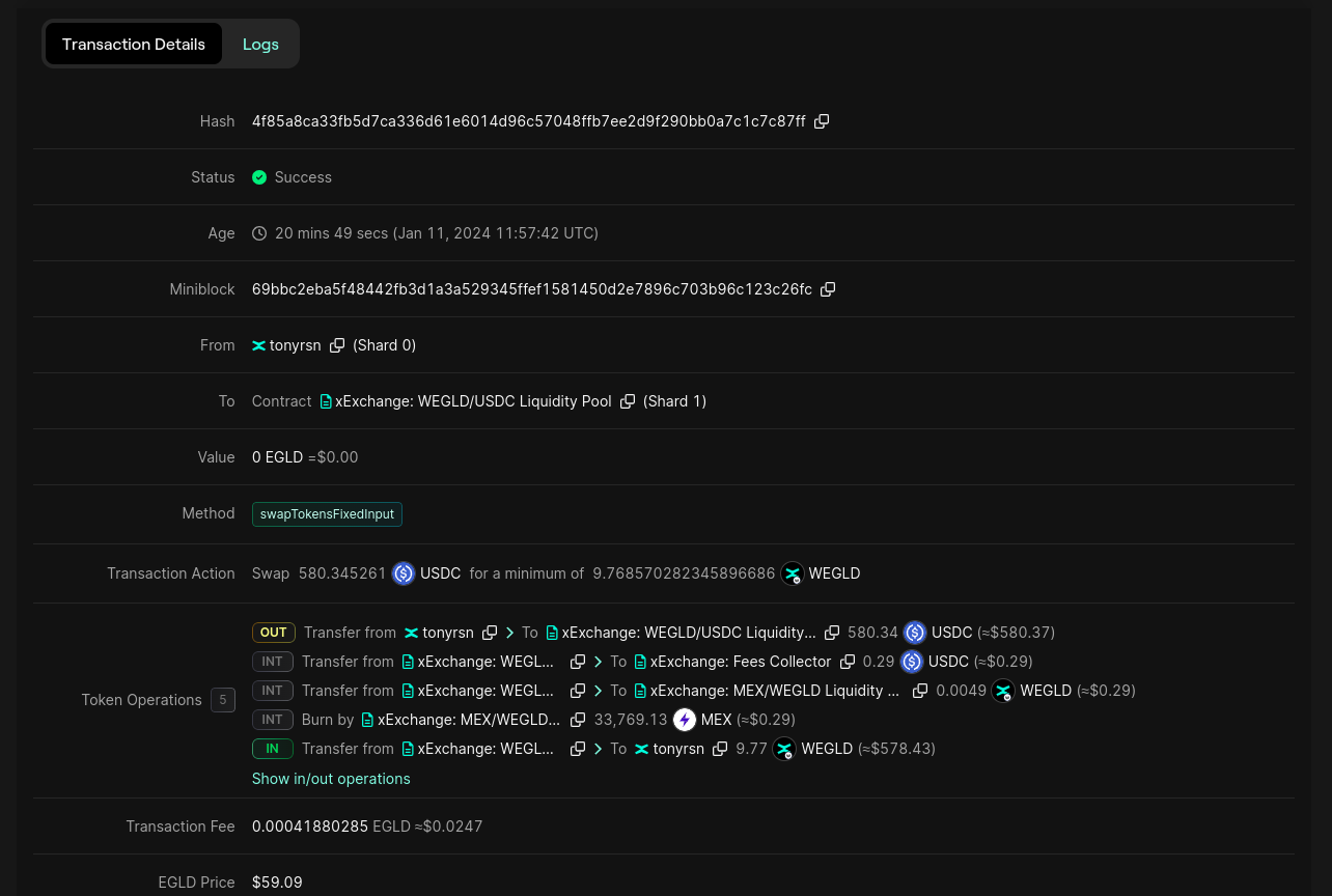Swap Transaction