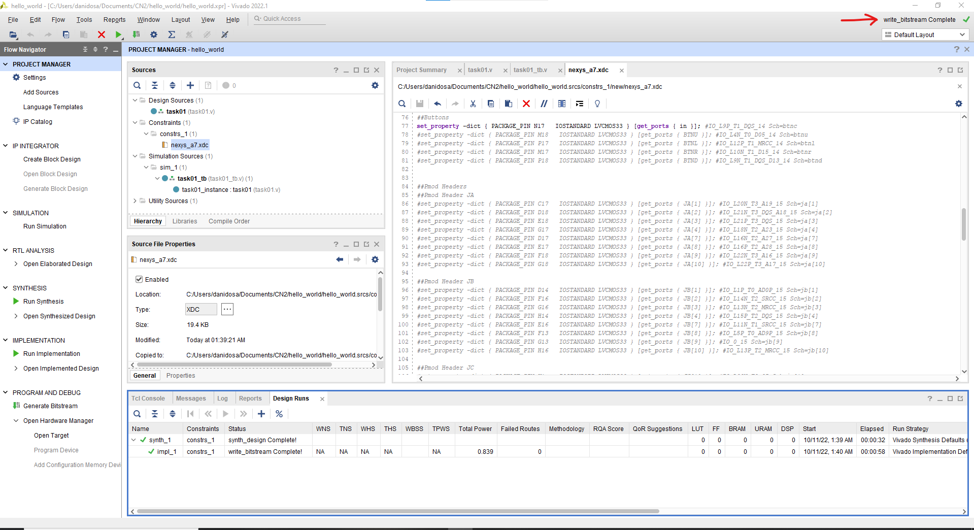 write_bitstream Complete