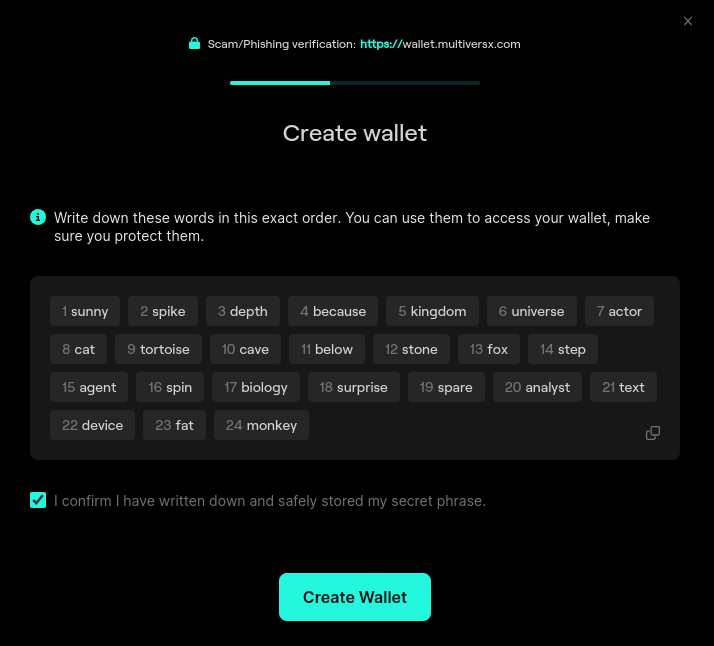 Create Wallet