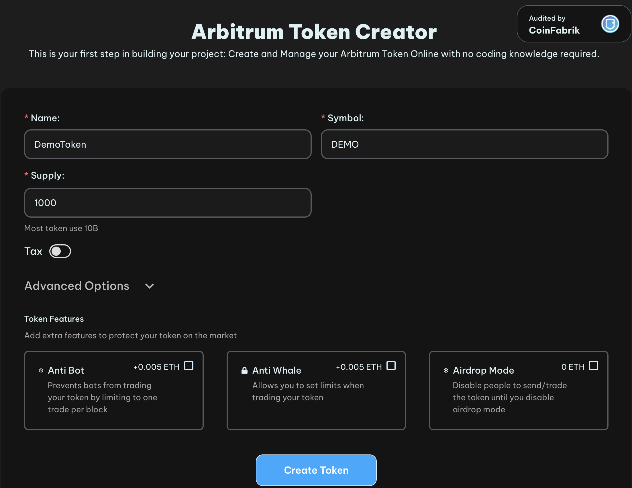Ethereum Create Token