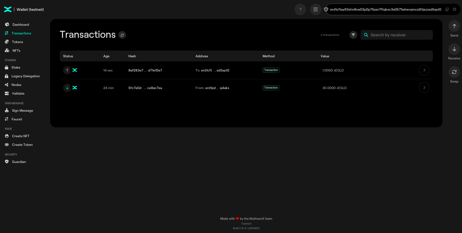 Transaction History